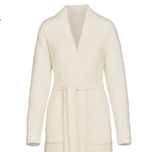 SKIMS Cream Plush Wrap Robe with Belt
